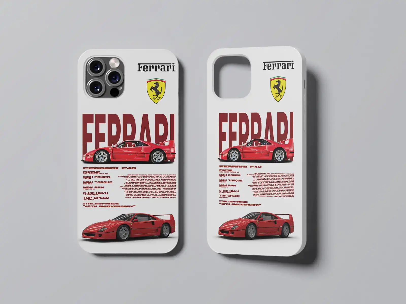 Ferrari F40 iPhone Silicone Cover Tuning Style 